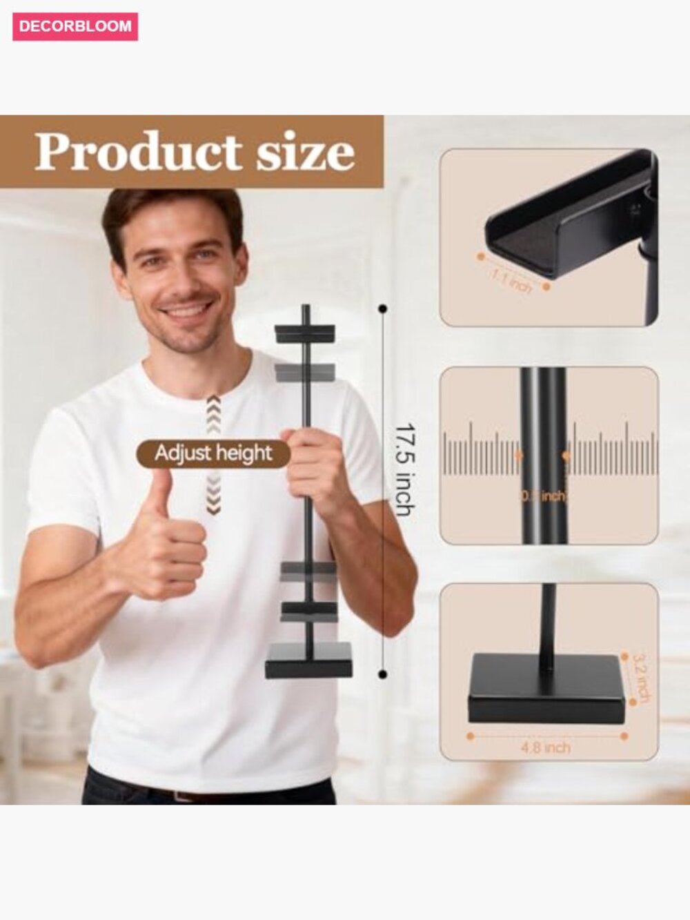 Tabletop Easel Display Stand for Photos Artwork Metal Adjustable Black - Picture 2 of 7
